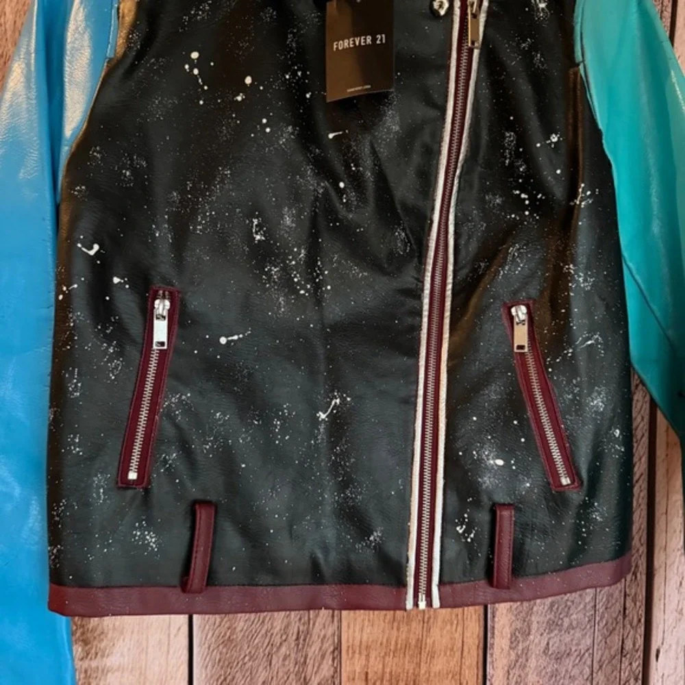 David Bowie‎ Custom Moto Jacket Hand Painted Rock Glam Statement Festival Size M